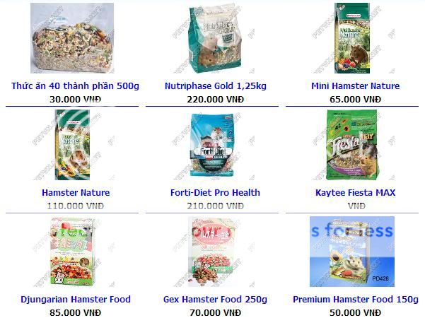 Tân Phú Shop hamster thức ăn vật dụn