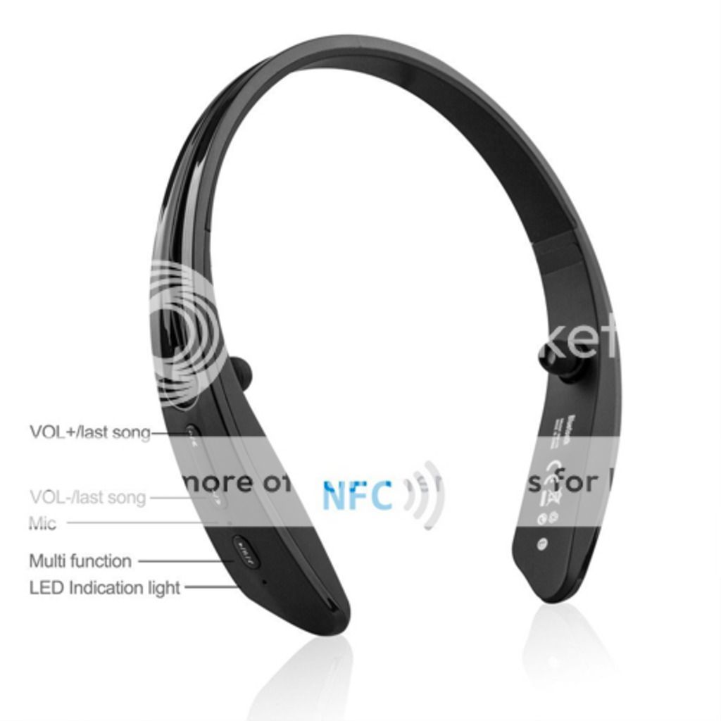 Wireless Bluetooth Earphone With NFC Mic Handsfree Ring Collar Headsets
